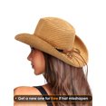 thumbnail image 2 of KoRwelex Straw Cowboy Hat Western Hats for Women Men Cowgirl Sun Beach Hat Summer Outback Shapeable Wide Brim, 2 of 6