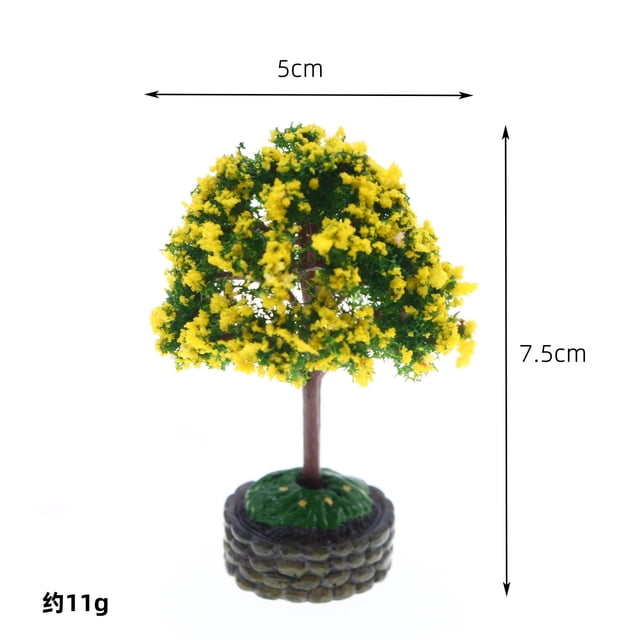 Dollhouse Miniature Flower Tree Fruit Tree With Plastic Base Micro Landscape Sand Table Train Scenery Moss Bonsai Model Accesso,C,1pc