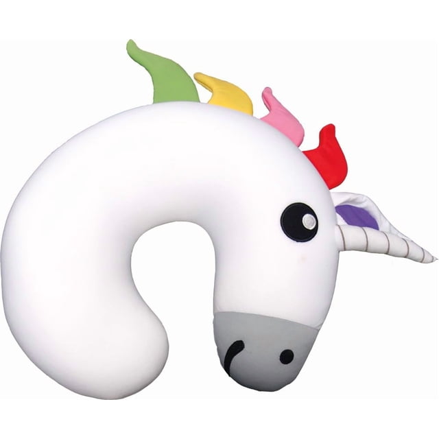 Almohada GAMAGO Unicorn Airplane Travel para niños y adultos, color blanco