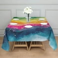thumbnail image 3 of Colorful Tie Dye Wave Pattern Square Tablecloth,Waterproof Square Table Cover,Wipeable Spillproof Washable Table Cover for Home Kitchen Party Decor 42"X42"(107x107cm), 3 of 6
