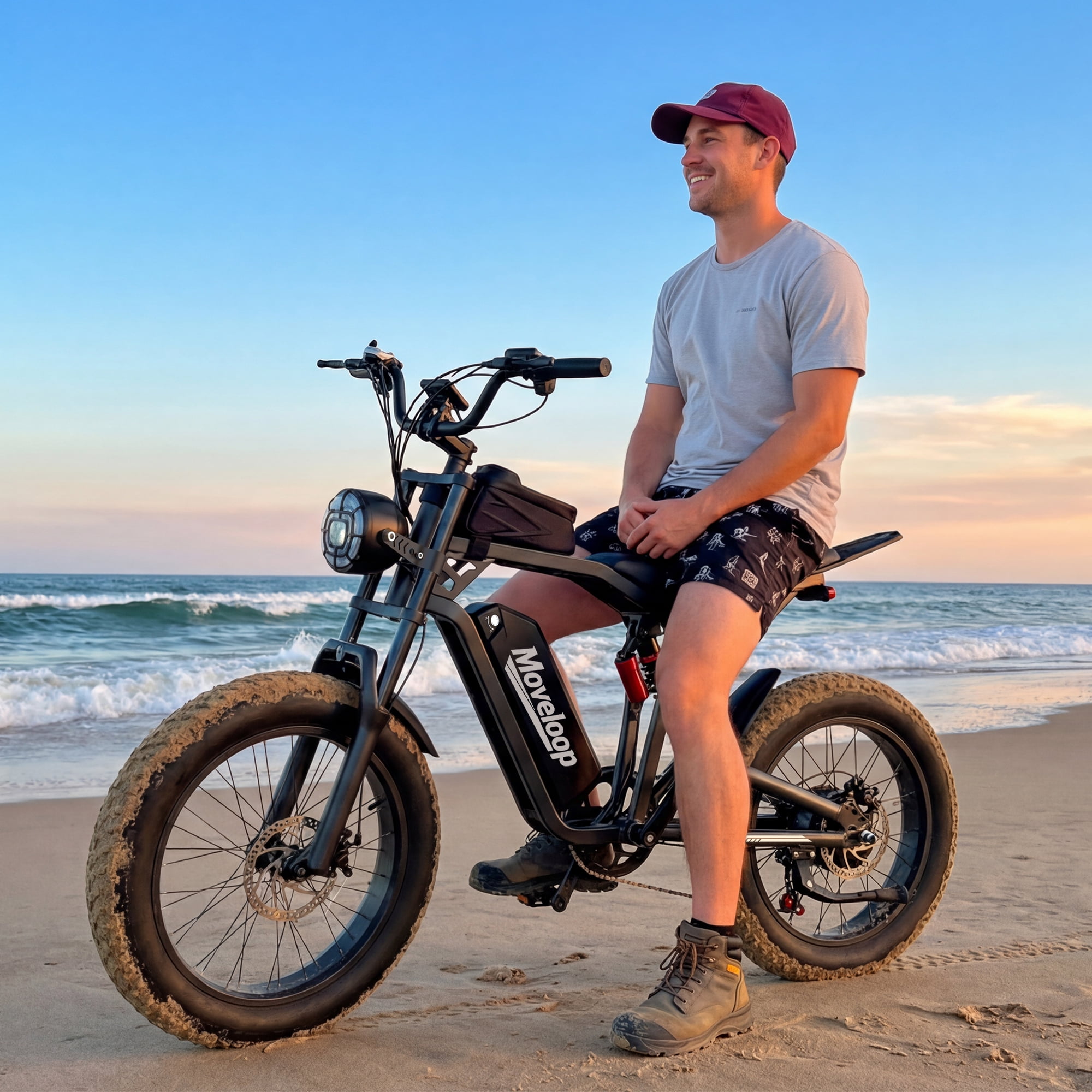Moveloop T1 Electric Bike for Adults 1500W Motor Ebike, 20"x 4.0" Fat Tire Electric Bicycle, 48V 20AH Mountain Bike UL2849