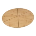 thumbnail image 1 of Tabla de cortar pizza, bandeja de bambú, tabla de cortar, bandeja para servir queso, tabla de preparación de alimentos con corte sin esfuerzo, adecuad 6 rejillas de 30cm, 1 of 9