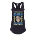 thumbnail image 2 of Wild Bobby, Have a Pretty Pretty Pretty Good Hanukkah Curb Larry, Hanukkah, Women Racerback Tank Top, Black, Small, 2 of 4