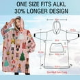 thumbnail image 4 of Oversized Wearable Blanket Hoodie,Pink Christmas Nutcracker Pattern Sherpa Blanket Hoodie with Super Pockets,Super Warm Fuzzy Pullover for Women & Men, 4 of 6
