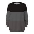 thumbnail image 4 of RQYYD Gradient Tie Dye Oversized Crewneck Sweatshirts for Women Long Sleeve Color Block Sweater Casual Loose Winter Striped Pullover Tops Gray M, 4 of 5