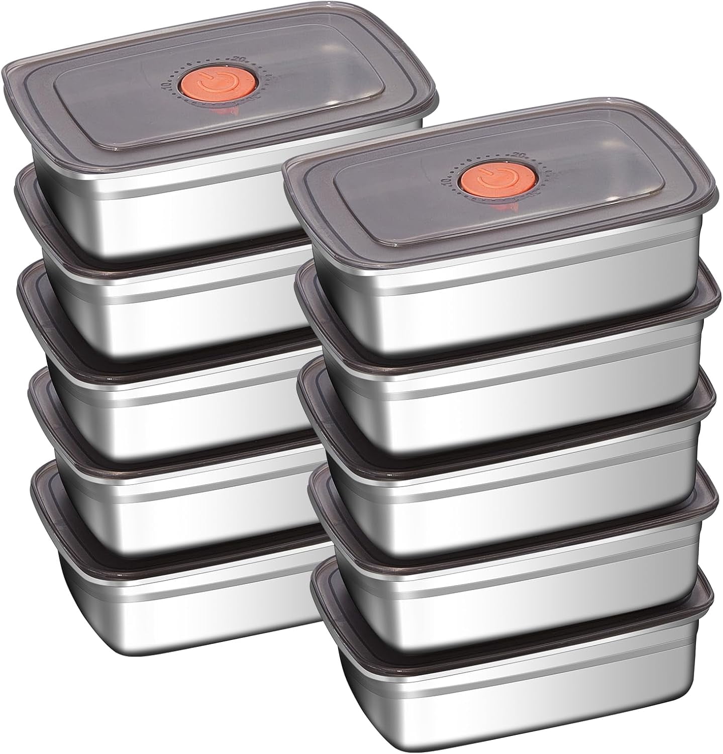 3 Pack Stainless Steel Food Storage Containers with Airtight Lids - Stackable, BPA-Free, Dishwasher/Freezer Safe for Meal Prep, Leftovers & Snacks