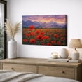 thumbnail image 4 of Canvas Wall Art Red Poppy Field Landscape Print for Living Room Decoration - 32"x48", 4 of 8