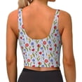 thumbnail image 4 of Picia Tulips Flowers Sports Bra for Women,Padded Strappy Sports Bras Medium Support Yoga Bra with Removable Cups,Running Yoga Bra-XX-Large, 4 of 9