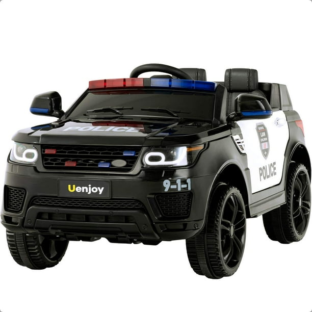 Uenjoy 12V Kids Police On SUV Battery Operated Electric Cars w/2.4G Remote Control, LED Siren