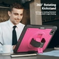 thumbnail image 5 of ELEHOLD Case for Apple iPad Pro 11 2022/2021/2020/2018/air4 10.9/air5,Soft TPU Rugged Durable Case with 360° Rotating Hand Strap & Foldable Hidden Stand & Pencil Holder,Rose, 5 of 11