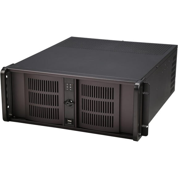 iStarUSA D-414 Black Aluminum / Steel 4U Rackmount 14 Slots Industrial PC Chassis 4 External 5.25" Drive Bays