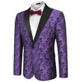 thumbnail image 2 of COOFANDY Men's Floral Suit Jacket Stylish Dinner Wedding Blazer One Button Tuxdeo, 2 of 9