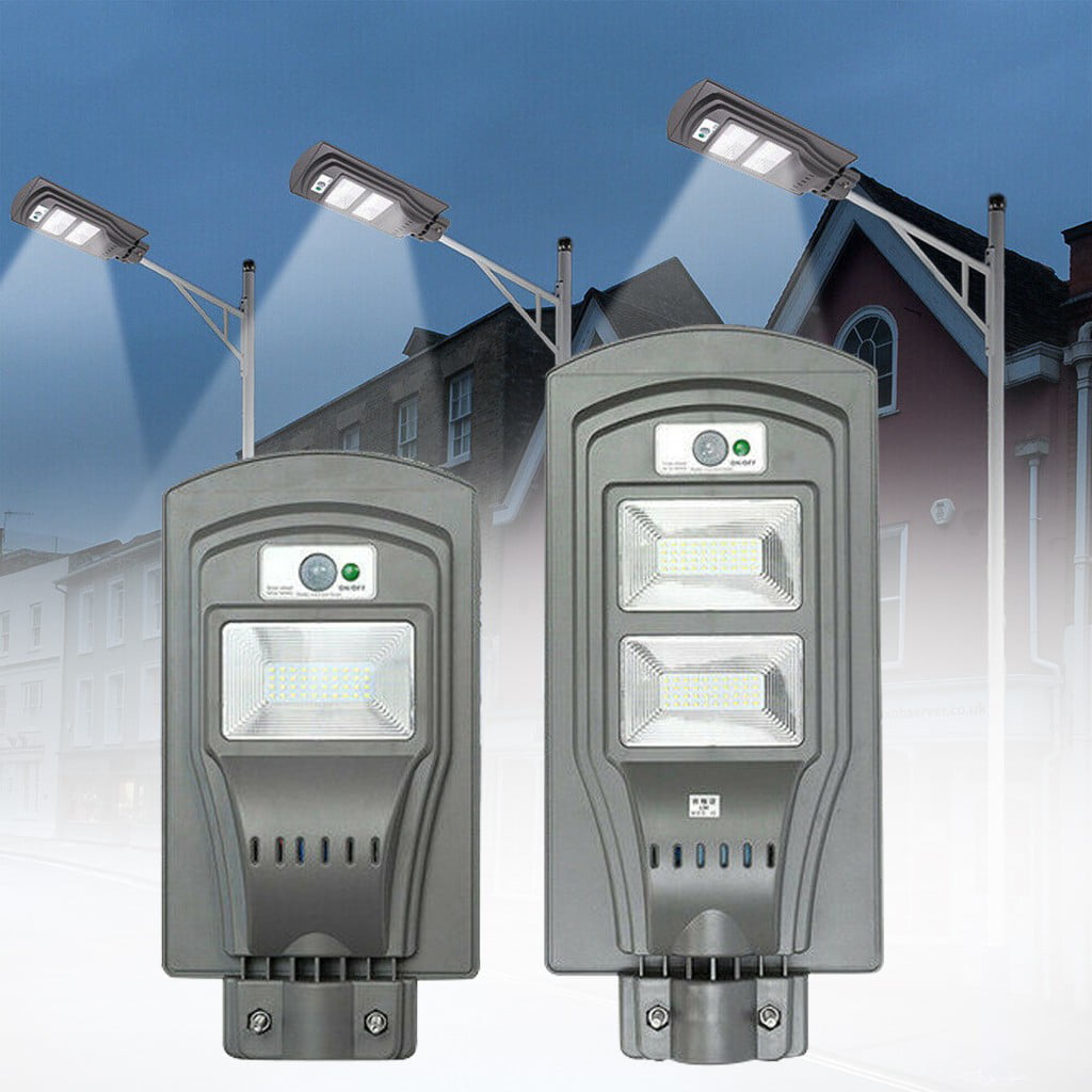 20W 40W 60W LED Solar Powered Wall Street Light PIR Motion Outdoor Garden Lamp 