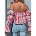 thumbnail image 2 of Printed Off-Shoulder Flounce Sleeve Blouse, 2 of 7