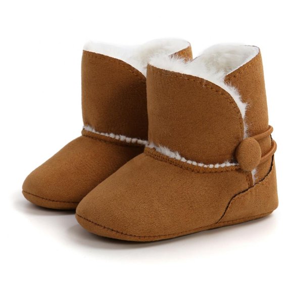 Newborn Baby Boys Girls Fleece Fur Knit Winter Warm Snow Boots Soft Sole Prewalker Non-Skid Boots For Infant Toddler 0-6 Months