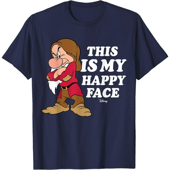 Snow White Grumpy Happy Face DTG Print Unisex T-Shirt