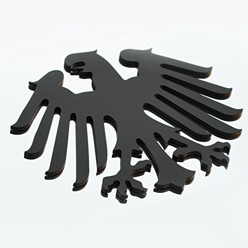 Stainless Steel Classic German Germany Eagle Metal Decorative Emblem Decal Ornament Mirror Polish*, Frosted, or Black Finishes 3" Tall