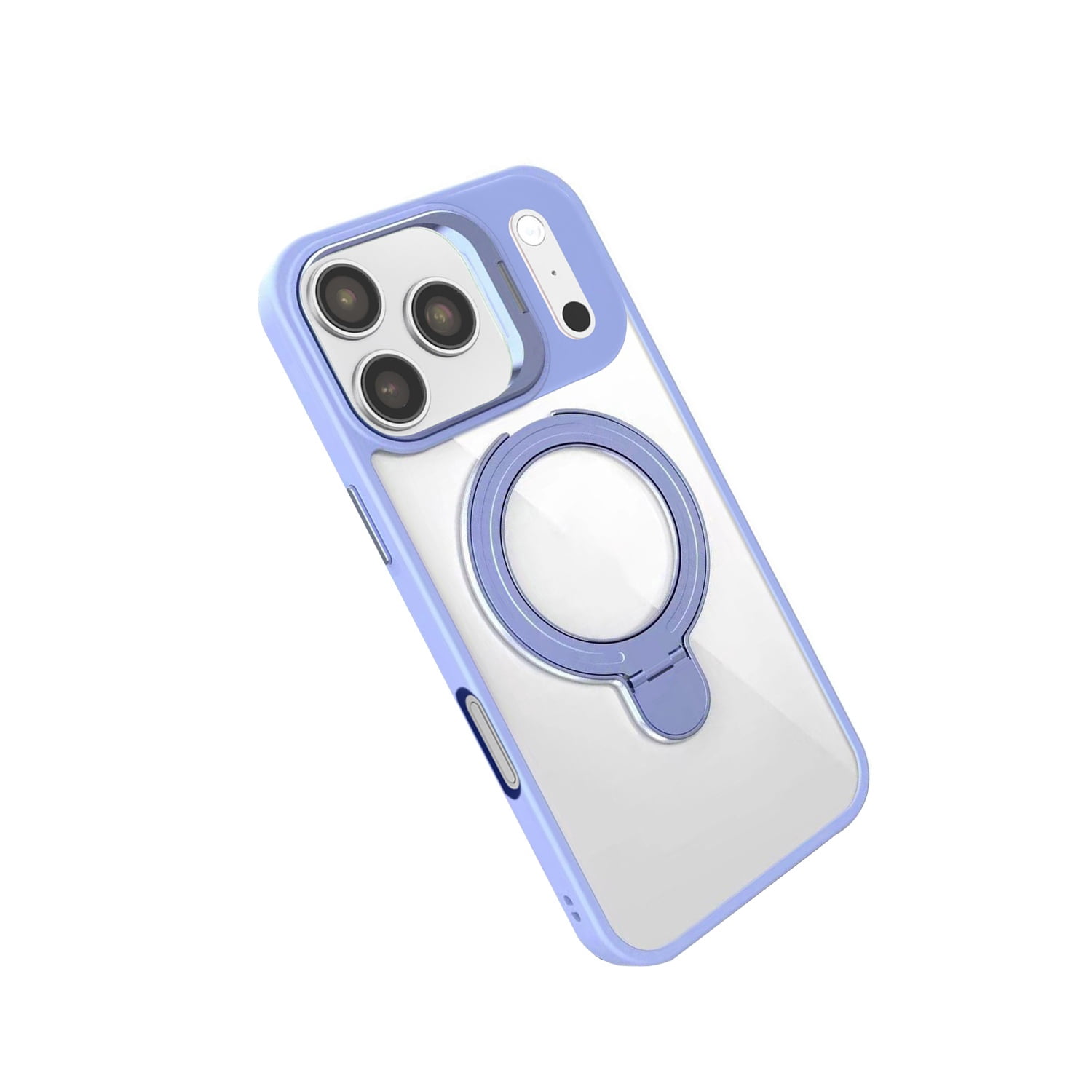 Dual Kickstand Magnetic Clear Case with Lens Protection for iPhone 17 Pro Max - Light Purple