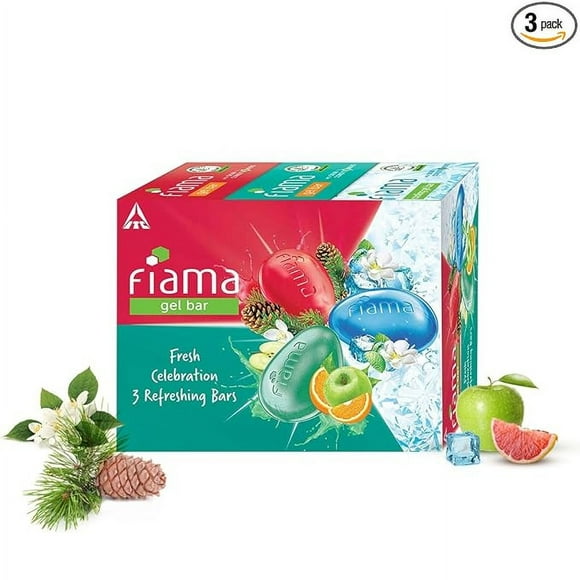 Fiama Gel Bathing Bar Fresfor Moisturized Skin, 375g (125g - Pack of 3), Soap for Women & Men, For All Skin Types