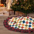 thumbnail image 5 of Sigee Floral Checkerboard for Christmas Decoration Tree Skirt Christmas Plaid Tree Skirt,Christmas home decor Holiday Tree Skirt Fits TChristmas Tree-36", 5 of 6