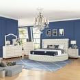 thumbnail image 4 of Hazel King Tufted Upholstery Storage Bed made with Wood in Cream, 4 of 4