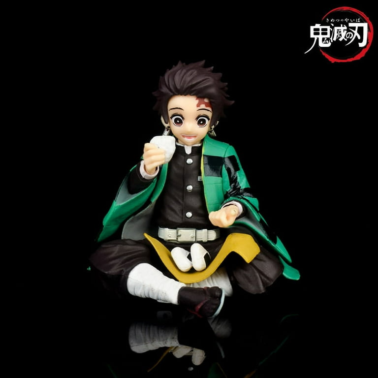 Naa Anime Demon Slayer Tanjirou Eat Rice Balls Cute Sitting Ver PVC Action  Figure Shinob Zenitsu