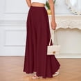 thumbnail image 4 of adaychics Maxi Satin Skirt High Waisted Summer Fashion Long Flowy Skirts with Pockets for Work Party, 4 of 7