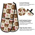 thumbnail image 4 of Dailycode Double Sided Oven Mitt with Loop Heat Resistant Kitchen Long Potholders 7" x 35" Bear Bow Cherry, 4 of 6