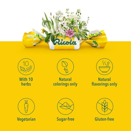 Ricola® Sugar Free Lemon Mint Throat Drops, Refreshing Throat Relief & Oral Anesthetic, 19 Count