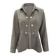 thumbnail image 3 of Puntoco Chaqueta de traje de doble botonadura con volantes y solapa informal para mujer Puntoco Puntoco-5545, 3 of 4