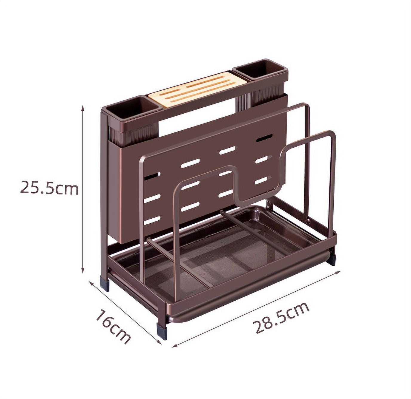 BREIS Cutting Board Holder, 5 in 1 Metal Chopping Board Organizer Pan Pot Cover Lid Rack Stand with Utensil Knife Holder, Kitchen Organizer Rack for Cabinet and Countertop
