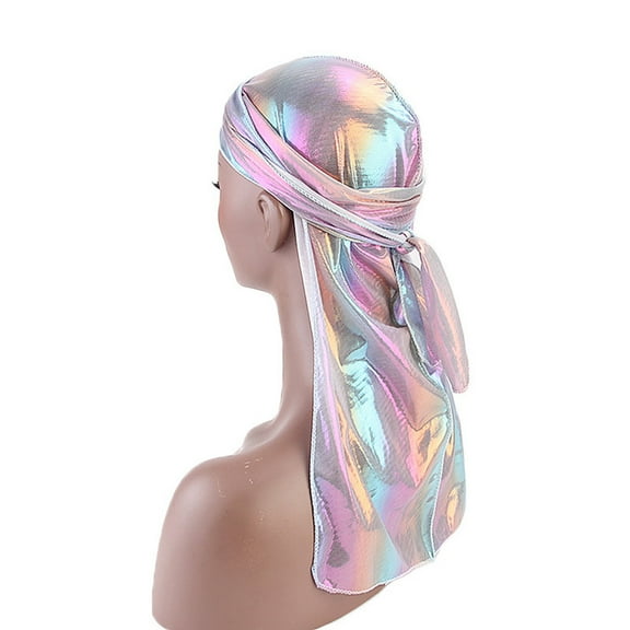 Multicolor Baseball Caps Men/Women Silk Polyester Bandana Hat Durag Rag Tail Headwrap Headwear Gift