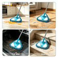 thumbnail image 2 of Triangular Dust Mop with 180 Degree Rotating Head, Extendable 2-Section Pole for Ceiling and Wall Cleaning, Lightweight Multi-Surface Dry and Wet Cleaning Tool (1 Pc), 2 of 7