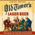 thumbnail image 2 of Vintage Booze Labels 26x26 Black Ornate Wood Framed with Double Matting Museum Art Print Titled - West Bend Old Timers Lager Beer, 2 of 4