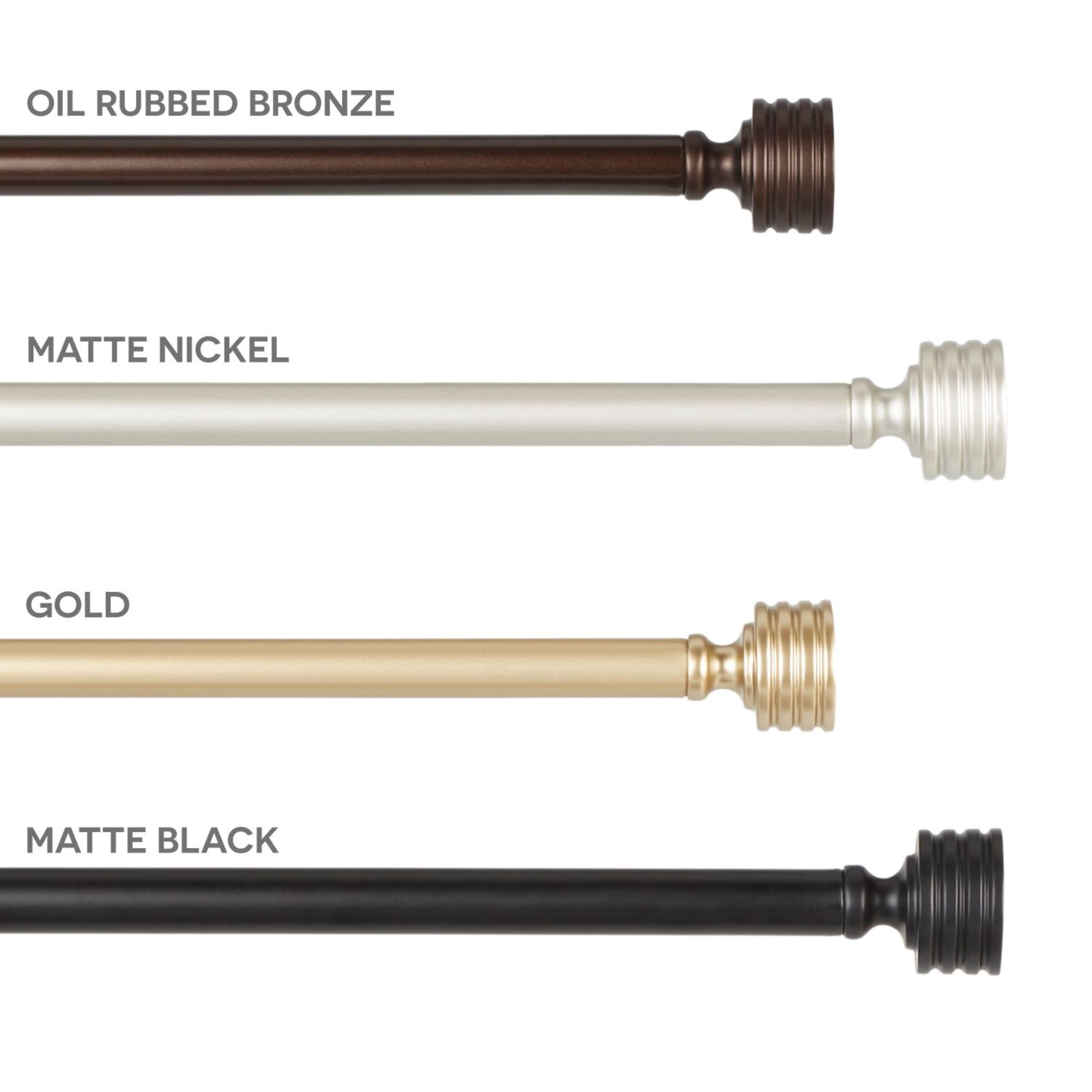Exclusive Home Lucero 1" Window Curtain Rod and Finial Set, Adjustable 36"-72", Oil Rubbed Bronze