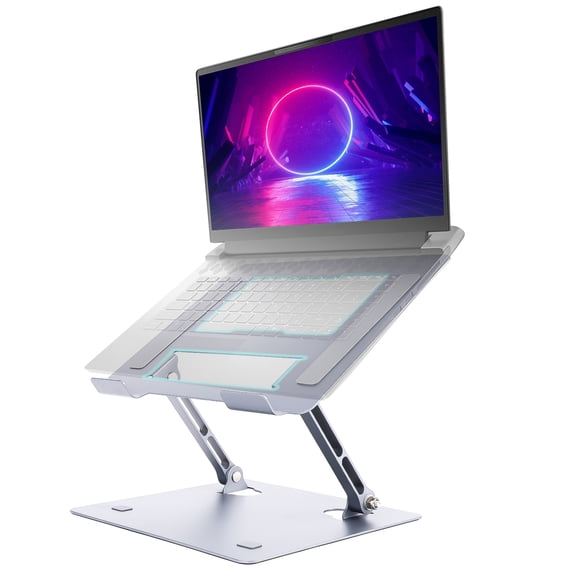 AOKESI Laptop Stand for Desk, 11–13.7'' Foldable Computer Stand Holder, Portable Notebook Riser Aluminum Computer Stand with Heat-Vent Compatible with iPad, HP, DELL