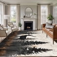 thumbnail image 2 of 5x7 Area Rugs, Forest Elk Non-Skid Rubber Backing Large Rectangle Rugs - Living Room Bedroom Home Office, Rustic Nature Tree Retro Deer Silhouette Indoor Floor Mat Carpets Washable Rug, 2 of 9