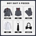 thumbnail image 2 of Lycody Boy's Formal Suit Set 6 piece Slim Fit Kids Tuxedo Suits for Wedding Teen Toddler Boy Dress Suit Outfit, 2 of 7
