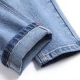 thumbnail image 6 of TIREOW Boys Skinny Ripped Denim Pants Elastic Slim Fit Fashionable Destroyed Jeans Zipper Button Down Denim Trousers, 6 of 7