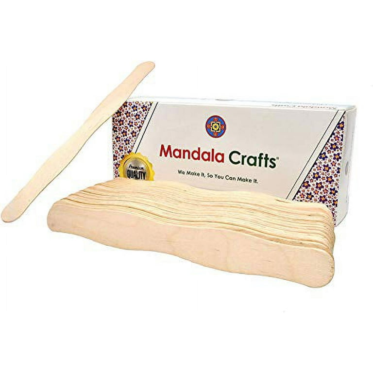 Fan Handle, Craft Stick, Wooden Paddle Kit for Wedding, Program, Auction Bidding, Paint, Popsicle; Jumbo Pack 300 Piece Count; by Mandala Crafts