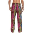 thumbnail image 2 of Men's Lightweight Pajama Bottoms Art Abstract Pattern Stretch Elastic Waist Side Pockets Spring Fall, 2 of 7