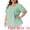 Green, variant on Women's Plus Women's Summer Top Casual Square Neck Ruffle Sleeve Blouse 1X Pink