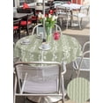 thumbnail image 5 of Outdoor Tablecloth with Umbrella Hole for Patio/Picnic/Party/Camping, Sage Green Spring Leaves Waterproof Table Cloth Round Cover Washable, Pastoral Botanical Striped Flowers (Dia 60"), 5 of 8