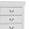 thumbnail image 2 of Ryla Tall Dresser Chest, 5 Drawers, Nickel Metal Handles, White Solid Wood, 2 of 5