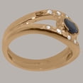 thumbnail image 3 of LBG British Made 9k Rose Gold Natural Sapphire & Cubic Zirconia Womens Anniversary Ring - 33 size options - Size 9, 3 of 7