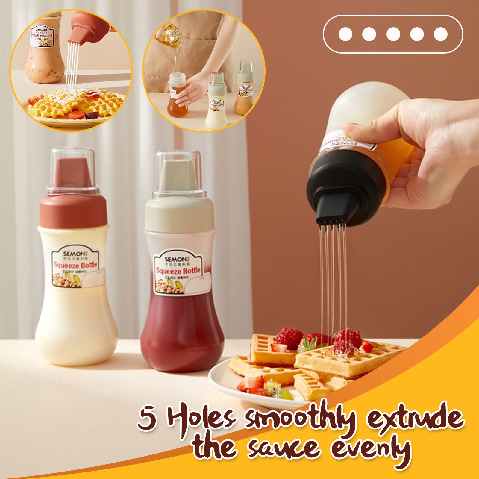 Wovilon Mini Ketchup Bottle, Squeeze Bottle with Screw Cap