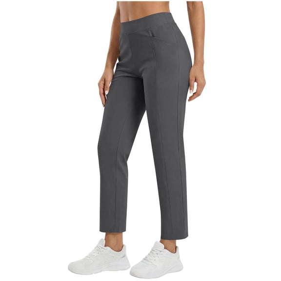 GUACER Straight Leg Pants for Women Stretch High Waisted Slim Fit with Pockets Capri Pants