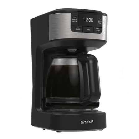Savour by Tzumi 12-Cup Programmable Coffee Maker AC-Powered Brewing Machine, Black