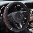 thumbnail image 1 of ShenMo 1 x Bling Soft Leather Steering Wheel Cover, 15 Inch Colorful Rhinestones, Self-elastic Steering Wheel Protector, Sparkling Crystal Diamond for Women Girls, Car Accessories for Most Cars (Black/Red), 1 of 5
