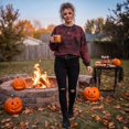 thumbnail image 6 of Womens Vintage Tie Dye Sweatshirt Halloween Crewneck Long Sleeve Pullover Witch Graphic Casual Fall Top Ginger M, 6 of 6